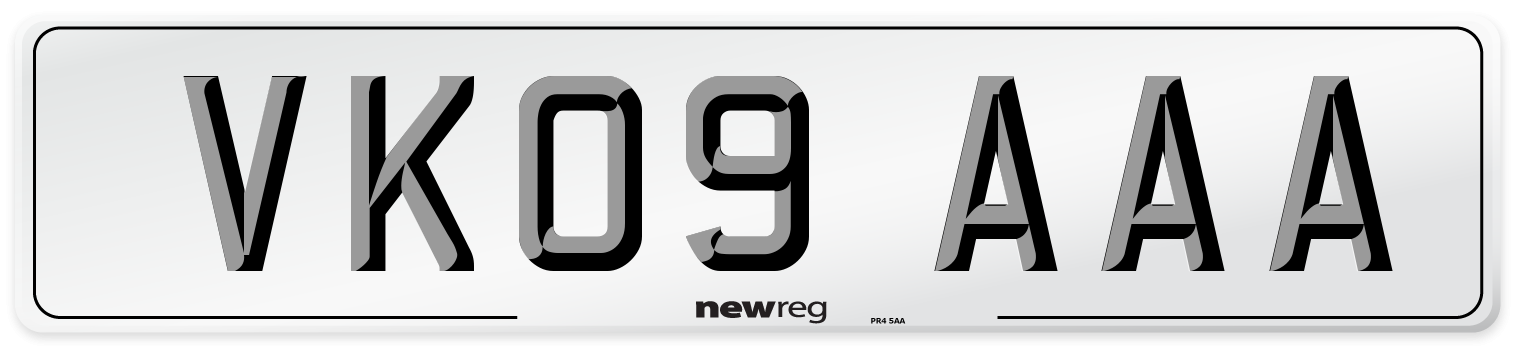 VK09 AAA Number Plate from New Reg